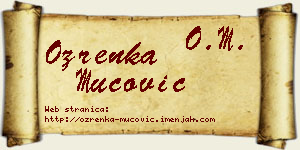 Ozrenka Mucović vizit kartica